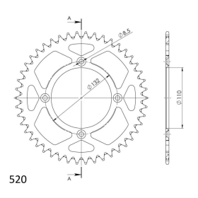 Supersprox Rear Sprocket Alu RAL-720:46 Black 46t