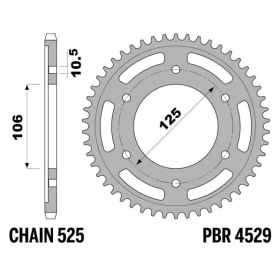 PBR Ultra-Light Aluminium Rear Sprocket 4529 - 525 HUSABERG / TRIUMPH 390-1200cc 06-25