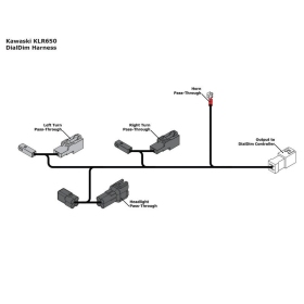 DENALI Plug & Play DialDim Wiring Adapter Kawasaki KLR 650 2022->