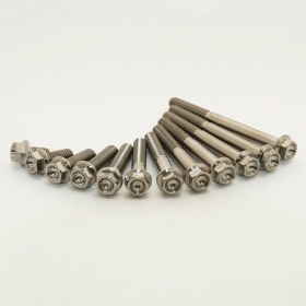 Scar titanium hex head flange bolt M6 x 25