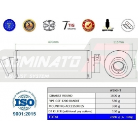Duslintuvo kompl. Dominator ROUND SUZUKI GSF 1200 N / S BANDIT 2006-2007
