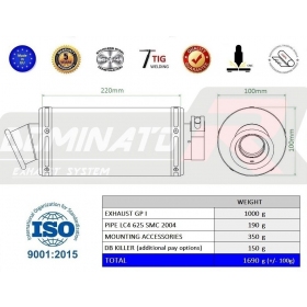 Exhaust silincer Dominator GP1 KTM LC4 640 SM 1999-2004