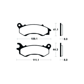 TECNIUM Scooter Organic Brake pads - ME373 Honda / Kymco / Mitt 50-150cc 10-24