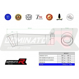 Duslintuvų bakeliai Dominator GP2 DUCATI MONSTER 600 1993-2002