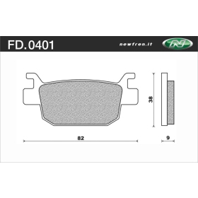 NEWFREN Scooter Organic Brake pads.FD.0401 BKS HONDA FES 150cc 2007-2009