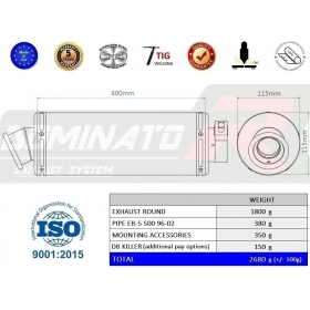 Duslintuvo bakelis Dominator Round KAWASAKI ER-5 500 1996-2006