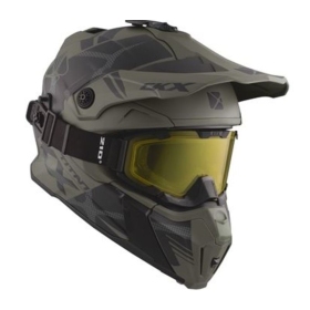 Motocross Helmet + goggles CKX TITAN Climb Matt grey