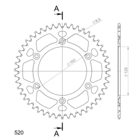 Supersprox Alu Rear sprocket Red 47 47t