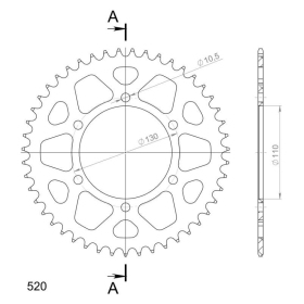 Supersprox Alu Rear sprocket KAWASAKI / YAMAHA Black 47