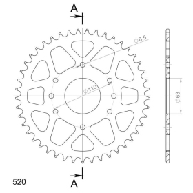 Supersprox Alu Rear sprocket Orange