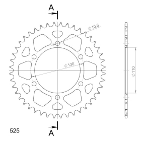 Supersprox Alu Rear sprocket Black 43t