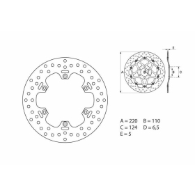 BREMBO Serie Oro Round Fixed Brake Disc rear ​​​​​​​APRILIA MOTO / MX / PEGASO / RS / TUAREG 125-650cc 1986-2013