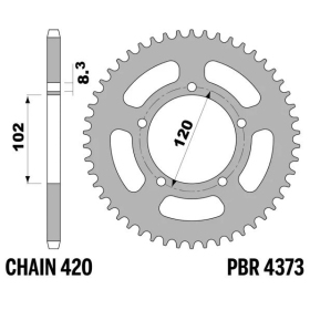 PBR Standard Steel Rear Sprocket 4373 - 420 APRILIA RS / TUONO 50cc 2001-2005