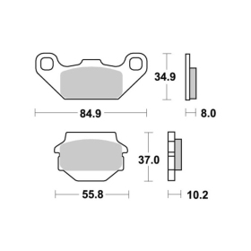 Sbs Brakepads 591SI Sintered Offroad KAWASAKI / SUZUKI