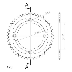 Supersprox Rear Sprocket Alu RAL-898:47 Black 47t