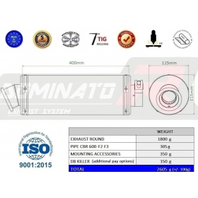 Exhaust silencer Dominator ST HONDA CBR 600 F2 / F3 1991-1998