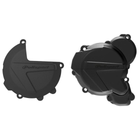 Polisport kit clutch cover + ignition cover EXC / XCW TE 250 / 300 Black