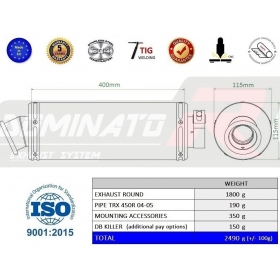 Duslintuvo bakelis Dominator Round HONDA TRX 450R 2004-2005