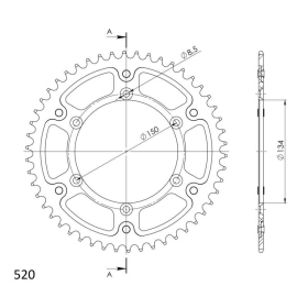 Supersprox Stealth Rear sprocket KAWASAKI KX 125 / 250 Gold 51t