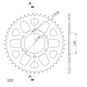 Supersprox Alu Rear sprocket Black 45t