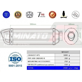 Exhaust silincer Dominator KTM 690 ENDURO R 2019-2020