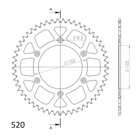 Supersprox Rear Sprocket Alu RAL-210:52 Black