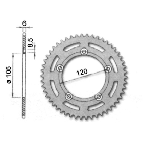 Forte Rear sprocket 51 teeth Aprilia RX50 98-05