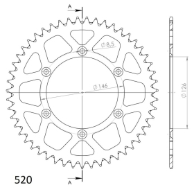 Supersprox Alu Rear sprocket SU RM125/250/450 Black 49t