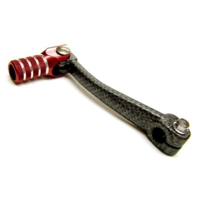 Gear shifting lever Tec-X AM6 / DERBI D50B0 / EBE050 2T Carbon / Red