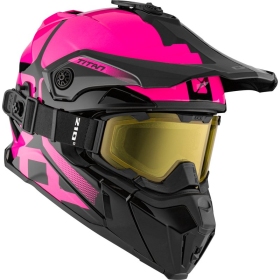 Motocross Helmet + goggles CKX TITAN Polar Pink