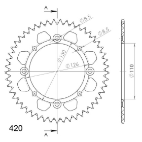 Supersprox Alu Rear sprocket KAWASAKI / SUZUKI Black 48