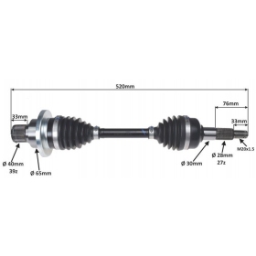 Right rear axle MaxTuned CF MOTO CF 400-500cc 20-22