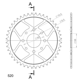 Galinė žvaigždė Supersprox / JT 273.44 44 dantukai