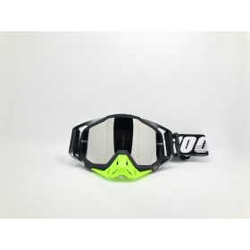 Off road 100% RACE BLACK / GREEN goggles