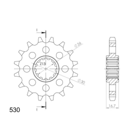 Supersprox Front sprocket 333.16RB with rubber bush