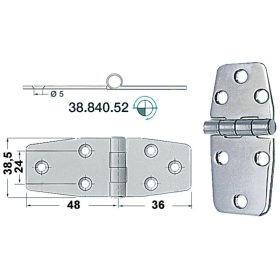 Osculati S.S hinge 88x38 mm