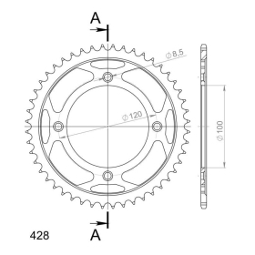 Supersprox Rear Sprocket Steel RFE-998:46 46t