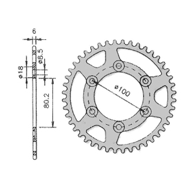 Forte Rear sprocket 48 teeth 420 80Ø  Rieju RR, Spike