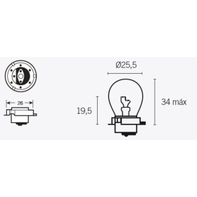 V PARTS S3 lemputės 6V 15W 10vnt