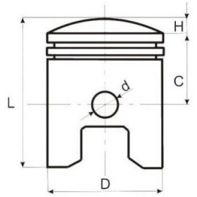 Piston SHL 175 (Height 64,5mm) PIN Ø15 Ø61,5/ Ø61,75/ Ø62/ Ø62,25/ Ø62,5/ Ø62,75/ Ø63/ Ø63,25