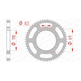 AFAM Steel Standard Rear Sprocket 59104 - 428 44-60 teeth