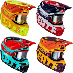 Leatt 7.5 Tricolor Motocross Helmet + Leatt 4.5 Velocity Iriz Goggles