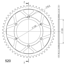 Supersprox Steel Rear sprocket KTM/Husqv./Husab. Black 51t