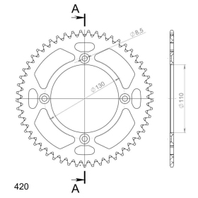 Supersprox Alu Rear sprocket Red 53t