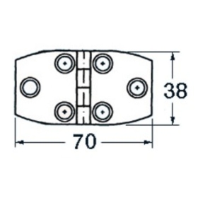 Osculati S.S blind hinge 70x38 mm 