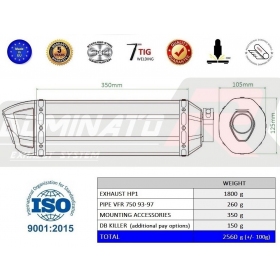 Exhaust silincer Dominator HP1 HONDA VFR 750 1993-1997