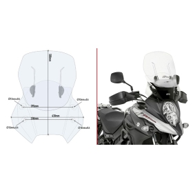 Givi sliding wind-screen, transparent SUZUKI DL650 17-23