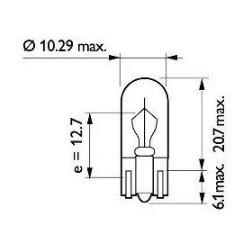 Philips lemputė 12V 3W W2,1X9,5d