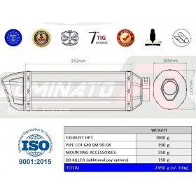 Exhaust silincer Dominator HP1 KTM LC4 640 SM 1999-2004