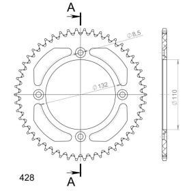 Supersprox Rear Sprocket Alu RAL-898:50 Black 50t